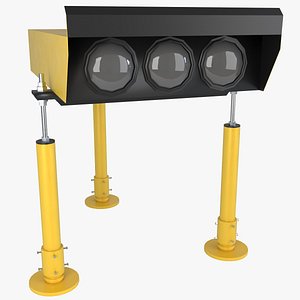 PAPI Airport Approach Light Precision Approach Path Indicator Low-poly 3D model