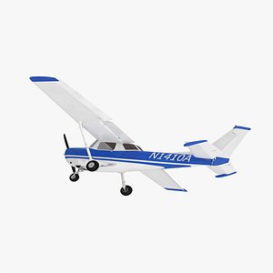 Single Engine Propeller Aircraft Cessna 150 Rigged for Cinema 4D model