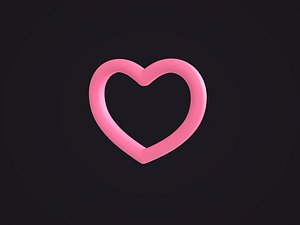 3D Pink Heart Frame