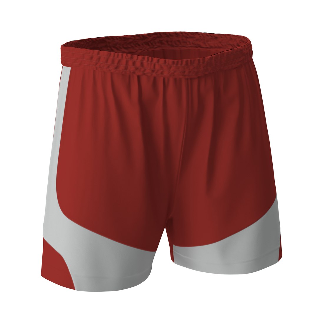 Soccer Shorts Red 3D model preview