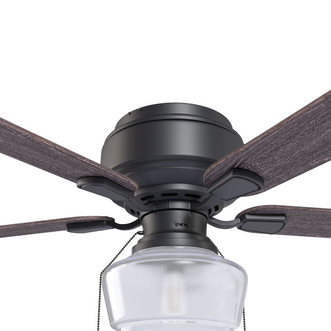 52 In Macenna Matte Black Pull Chain Ceiling Fan PBR 3D Model ...