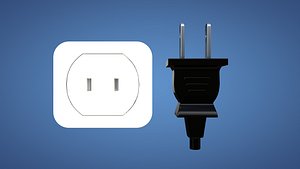 3D model Electrical Plug and Socket - Type A
