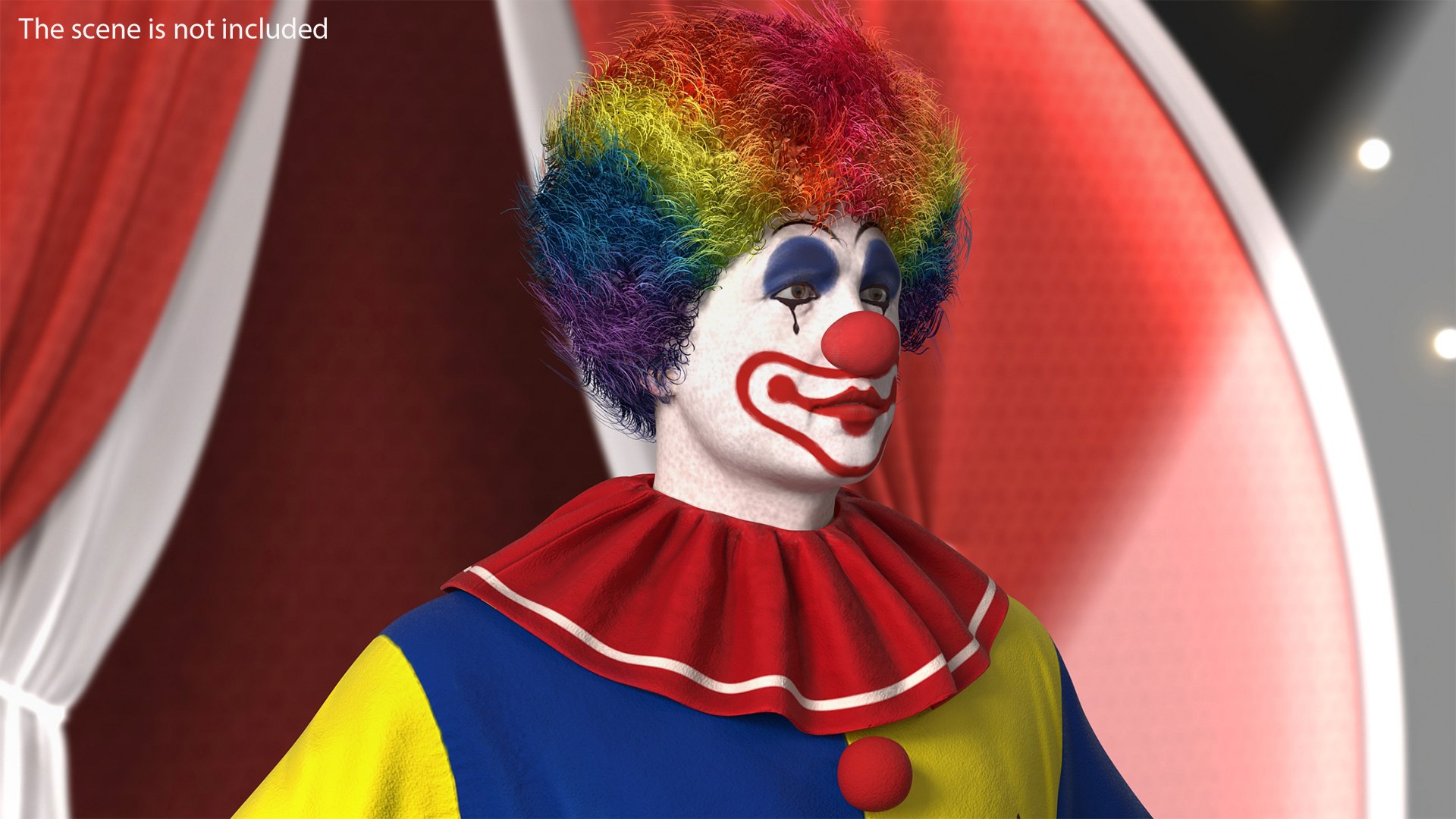 Adult Clown Suit Fur 3D model preview