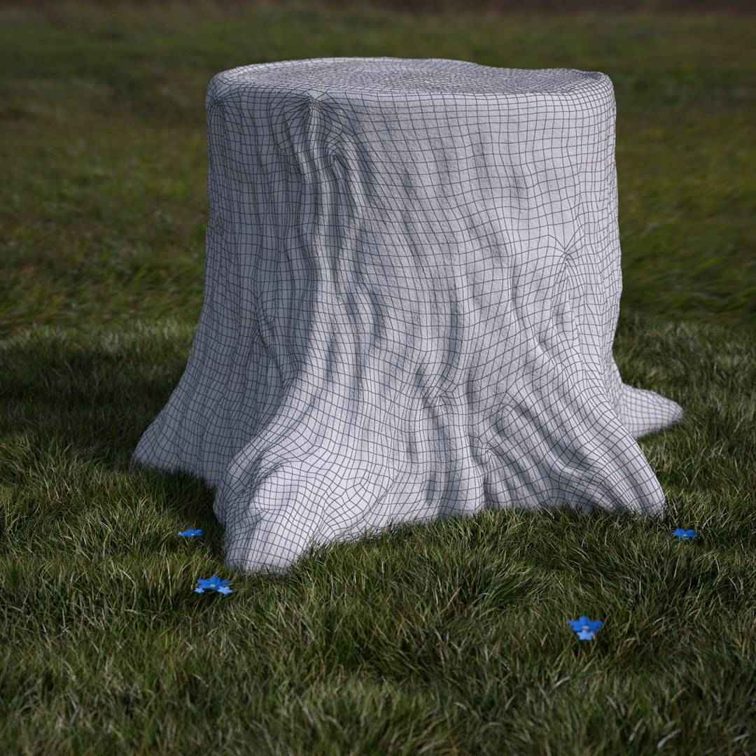 3d Model Realistic Stump