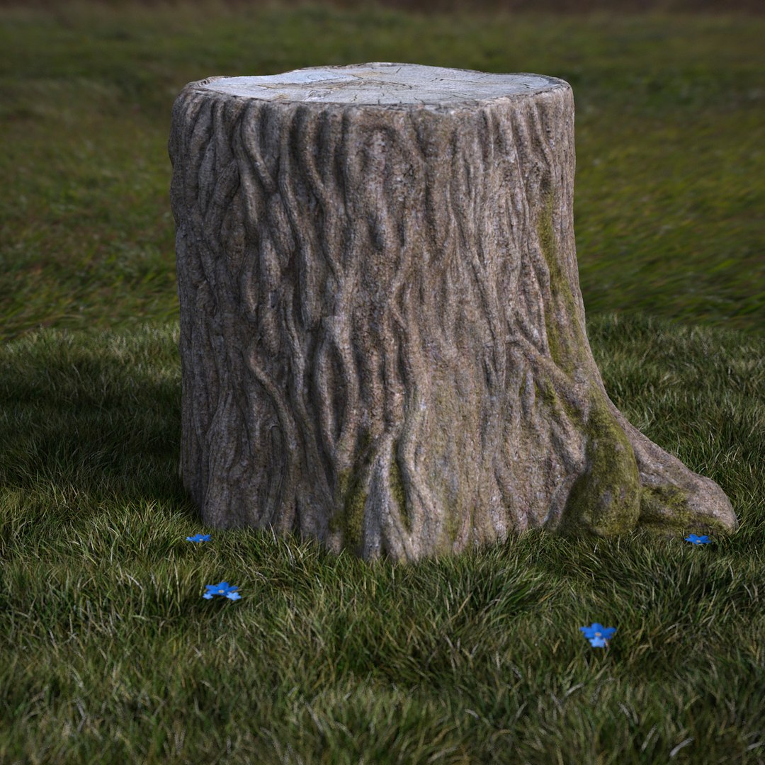 3d Model Realistic Stump