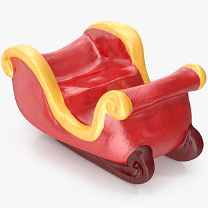 3D santa claus sleigh figurine