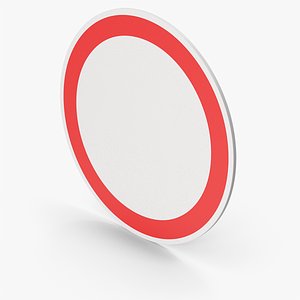 3D No Vehicles Road Sign model