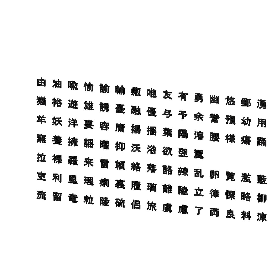 3D chinese ms gothic font model https://p.turbosquid.com/ts-thumb/5j/8Hkul2/n64sYTqg/chinesemsgothicfontset206/png/1504974316/1920x1080/fit_q87/a0f5097efa324dae1fa20d90ee1506200ce8fedf/chinesemsgothicfontset206.jpg