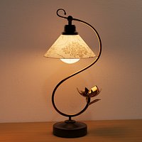 Luxury Decorative Table Lamp with Curved Metal Stand 3D model