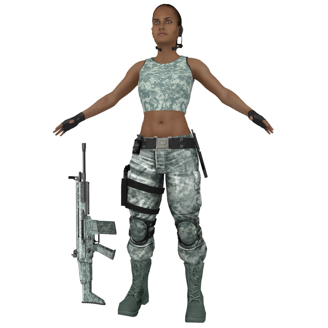 Female Mercenary 3D Model - TurboSquid 1322807