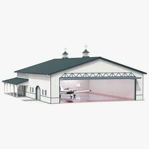 Airplane Aircraft Hangar Rigged model