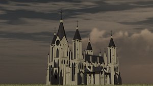 3D Gothic-Style Cathedral Church