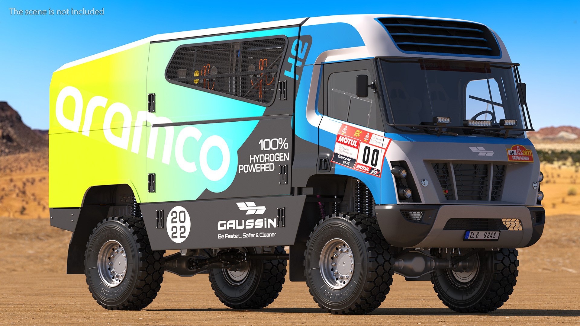 Gaussin H2 Hydrogen Racing Truck Simple Interior 3D model preview