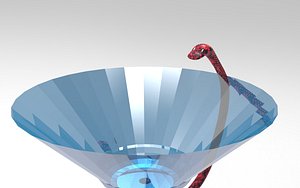 Glass and snake