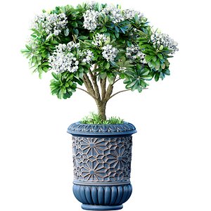 3D Decorative tree in a luxury Oriental Arabic vase pot