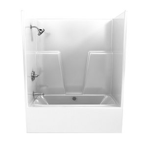Maax BG6034C AcrylX Alcove Center Drain One-Piece Tub Shower in White