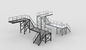 ndustrial stairs 3D model 3D model
