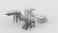 ndustrial stairs 3D model