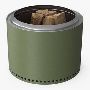Smokeless Bonfire Bowl with Wood Insert Green