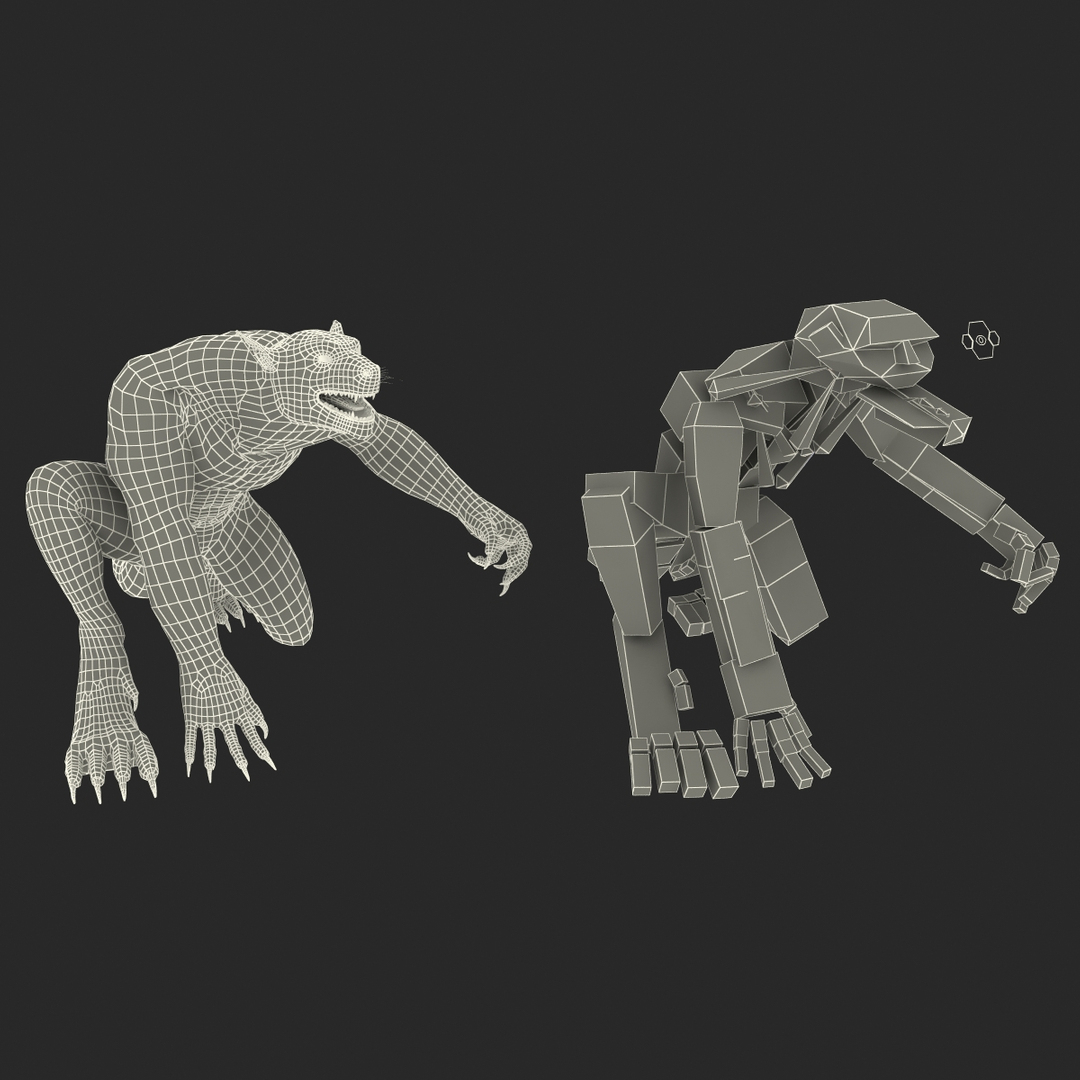 3d Werewolf Rigged Model