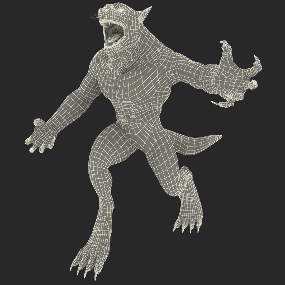 3d werewolf rigged model