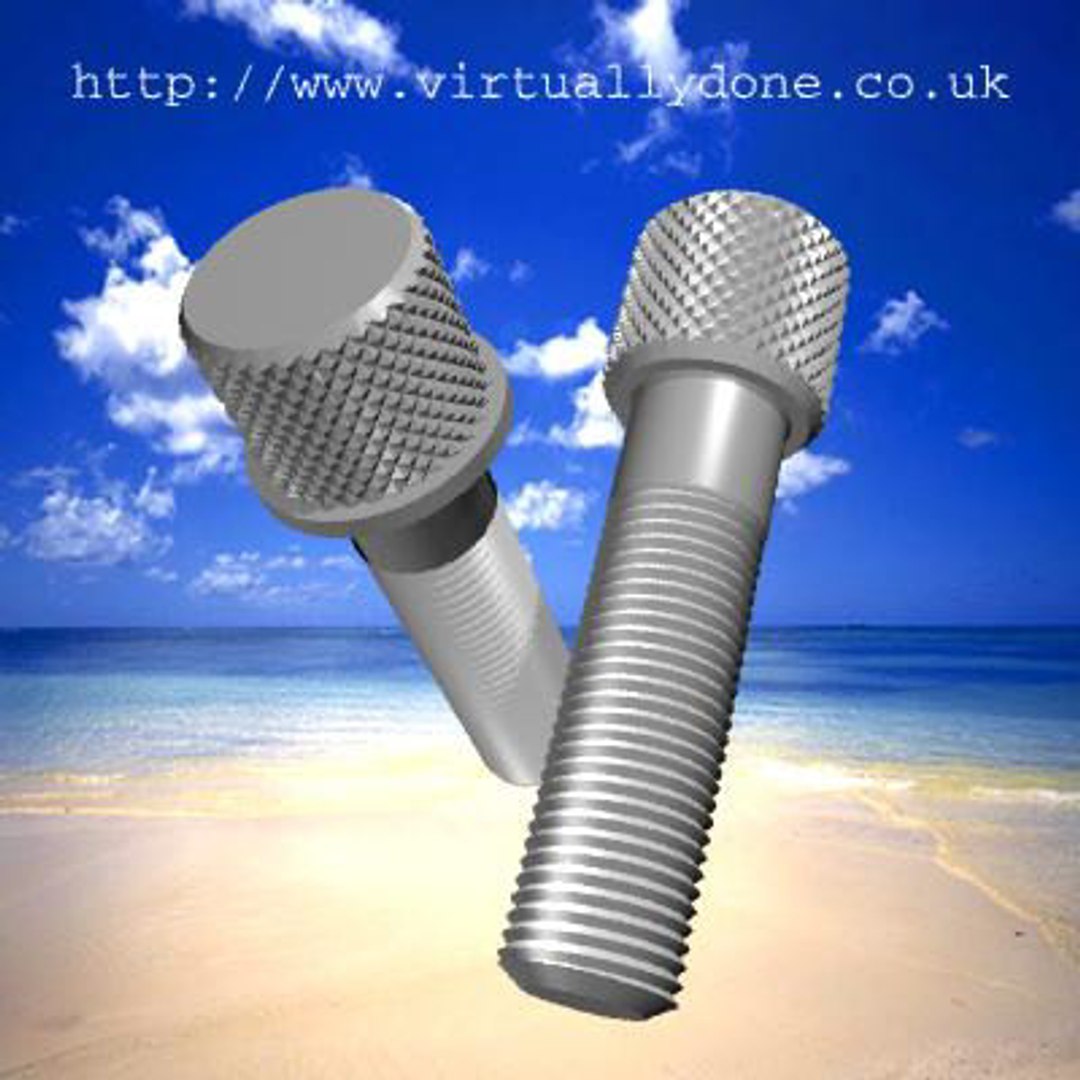 Knurled Nuts Bolts 3d Model