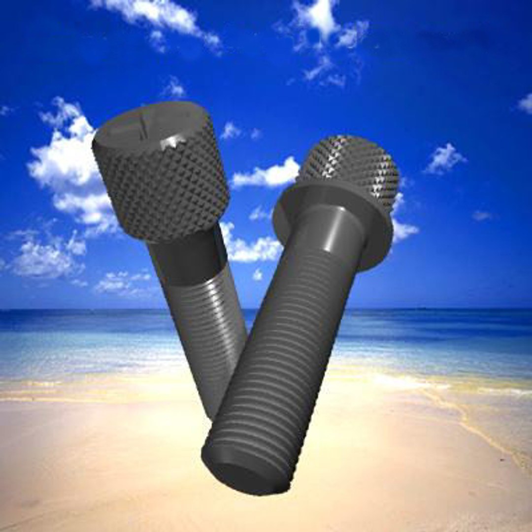 Knurled Nuts Bolts 3d Model