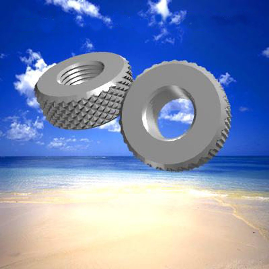 Knurled Nuts Bolts 3d Model