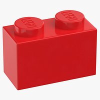 Lego Brick 1x2 Bright Red