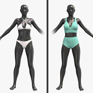 Bikini Set Collection with Mannequin  002 - 2 model 3D