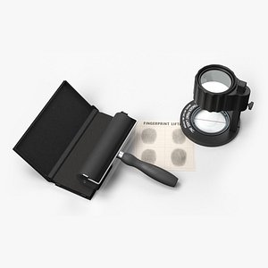 Forensic Fingerprint Kit With Magnifier And Roller