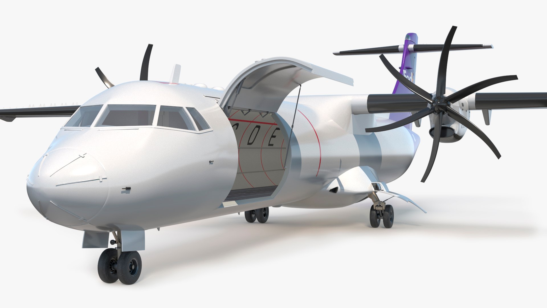 FedEx ATR 72-600 Cargo Aircraft Open 3D model preview