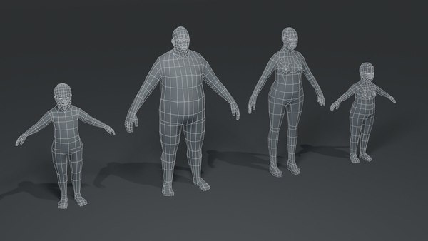 3D human base mesh model