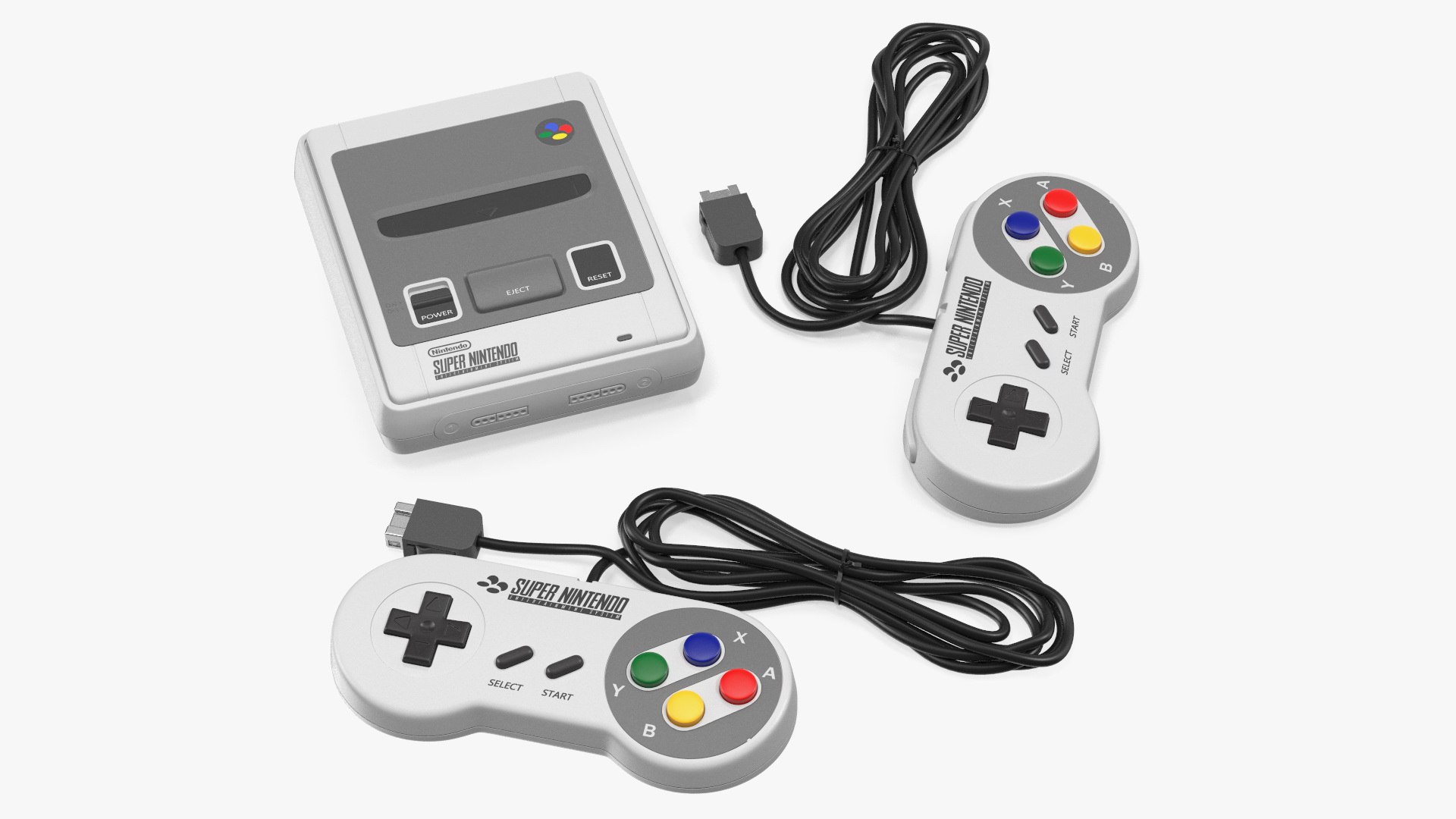 Super Nintendo Entertainment System Video Game Console 3D model preview