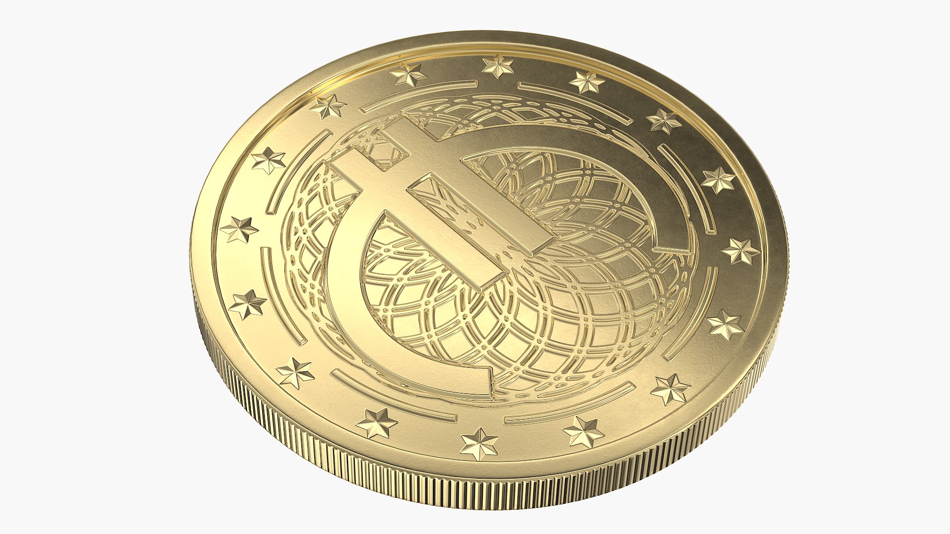 3D Model Euro Gold Coin 3 - TurboSquid 2274083