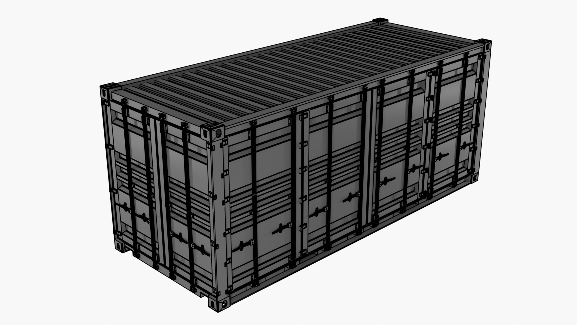Shipping Container 20ft Side Opening 3D Model - TurboSquid 2031534