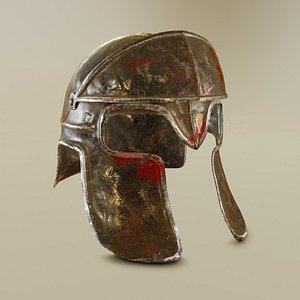 Spartan Helmet 3D Model with PBR Texture