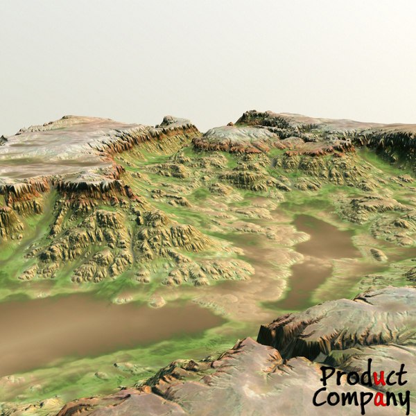 hills cliffs terrain 3d model