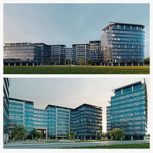 Glass Office Buildings - Modern Business Center