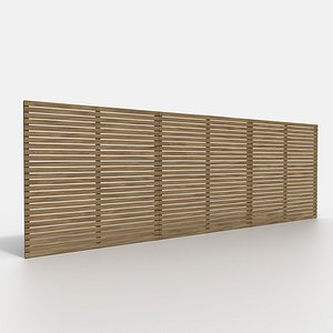 3D Wooden Fence Panel