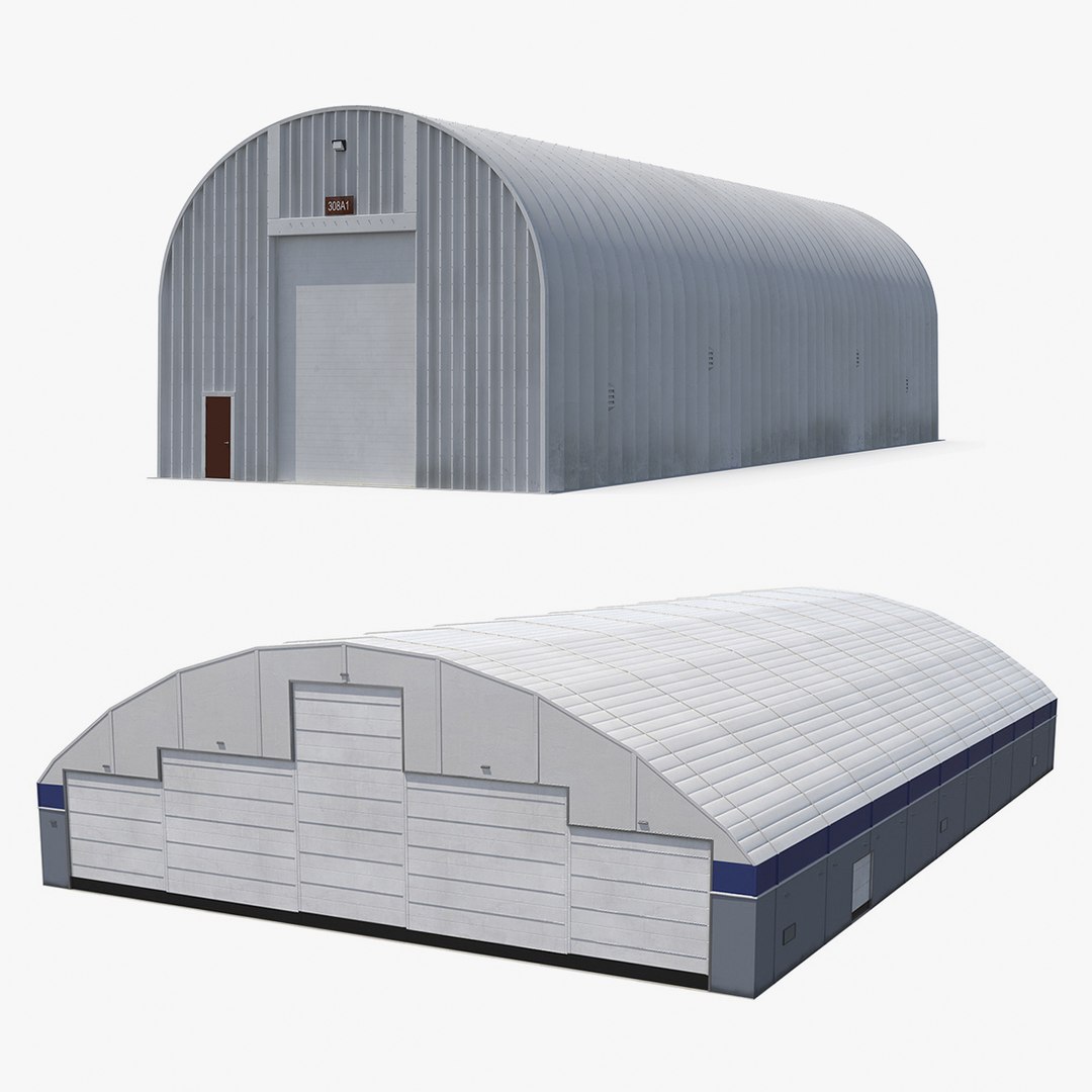 Hangars 3D Models Collection 3D model preview