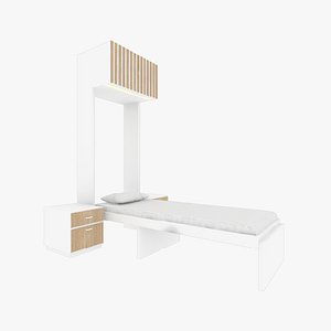 Single Murphy Bed Desk folding rigged