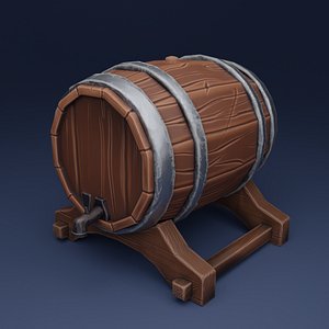 Stylized Small Barrel 3D
