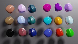smooth crystal stones 3D model
