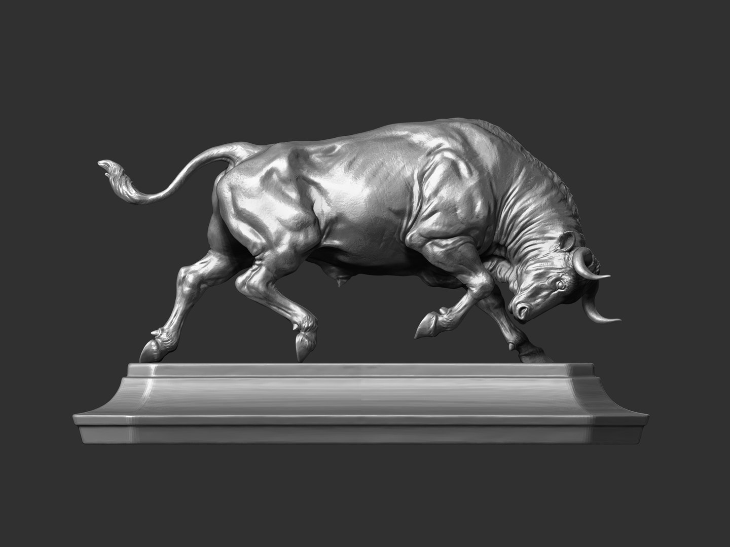 3D Bull Statue Model TurboSquid 1882059