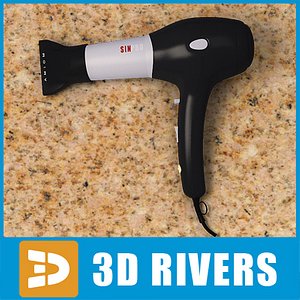 3d hairdryer hair style