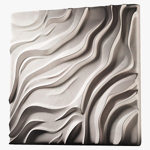 3D Abstract wavy wall decor panelling bas-relief