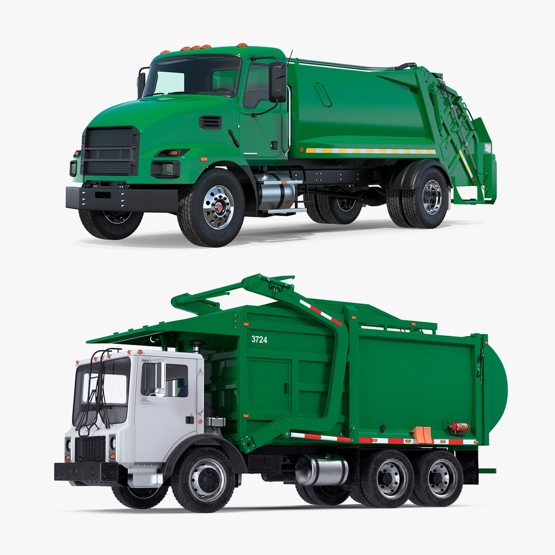 Trash Trucks Collection 3D model preview