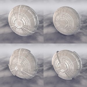 C4D Sci-fi Spaceship A 002