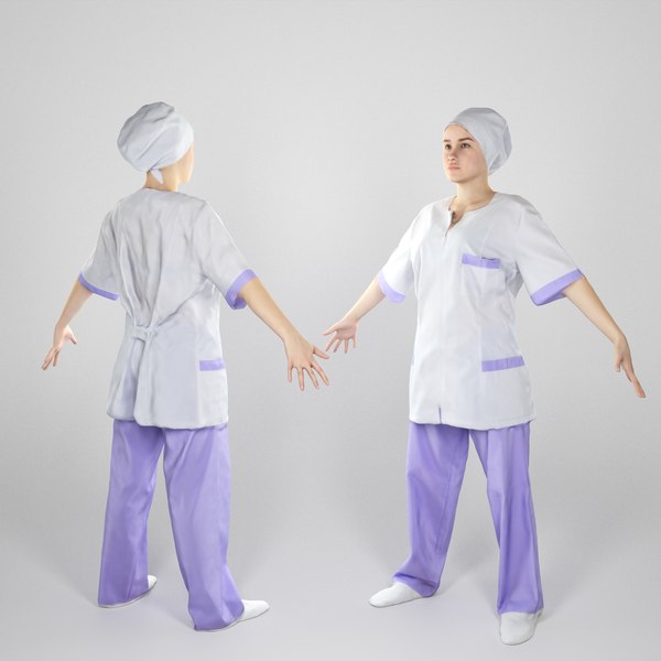 ready young woman a-pose 3D model